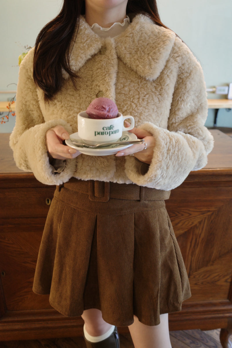 Fluffy Boa Crop Jacket