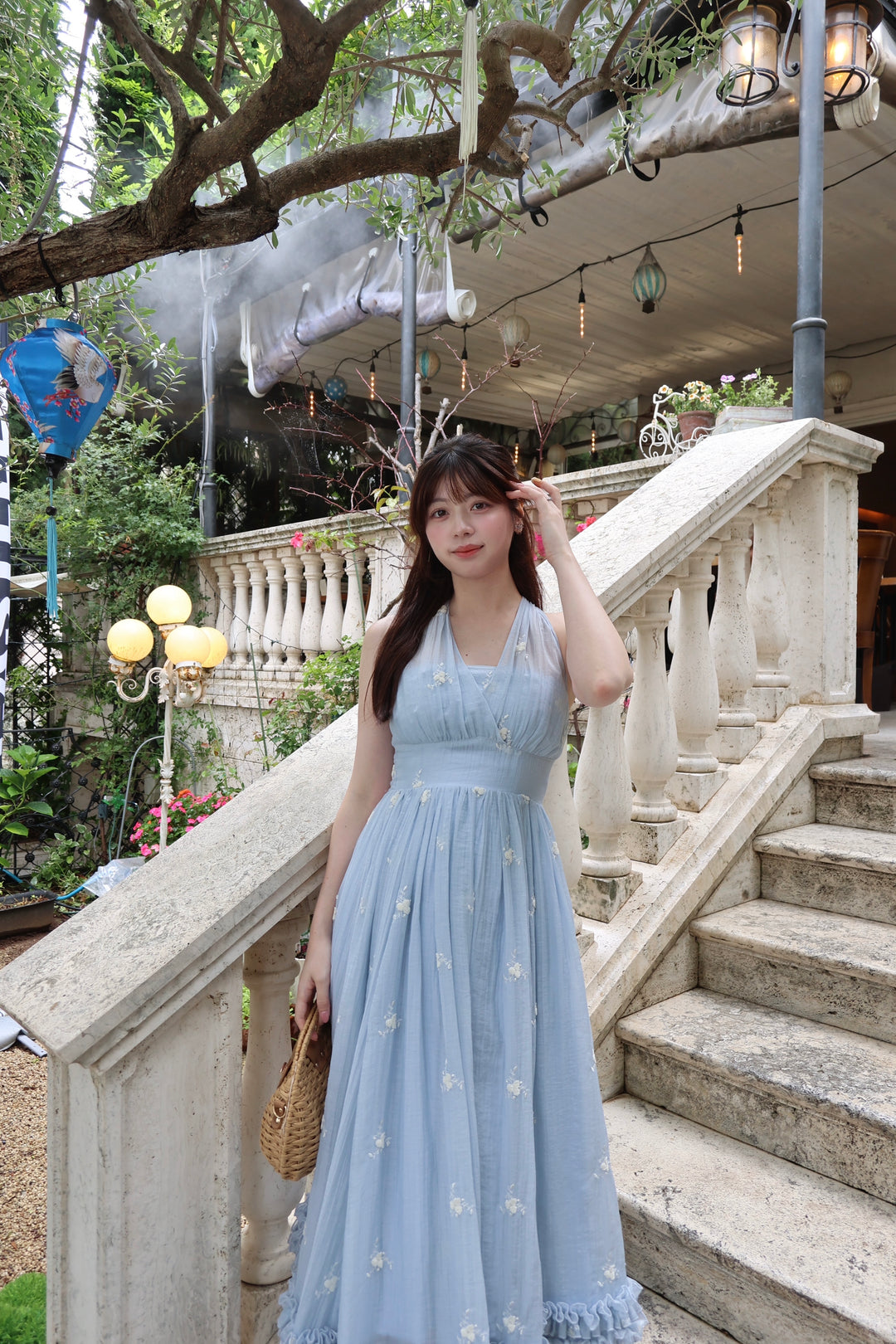 Blooming Veil Halter Dress - MISTREASS