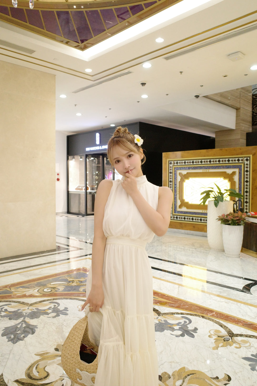 Sheer Shiny Gather Tiered Dress - MISTREASS