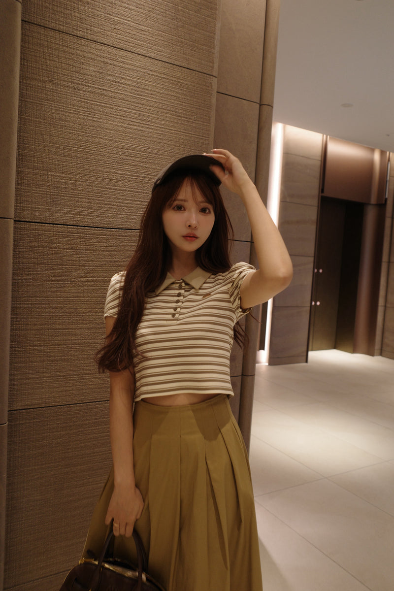 スカート MISTREASS Polo Set Flare Skirt Beige Polo Set Flare Skirt - MISTREASS