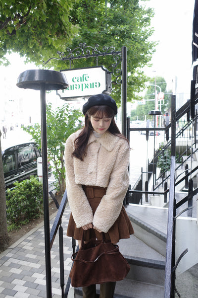 Fluffy Boa Crop Jacket