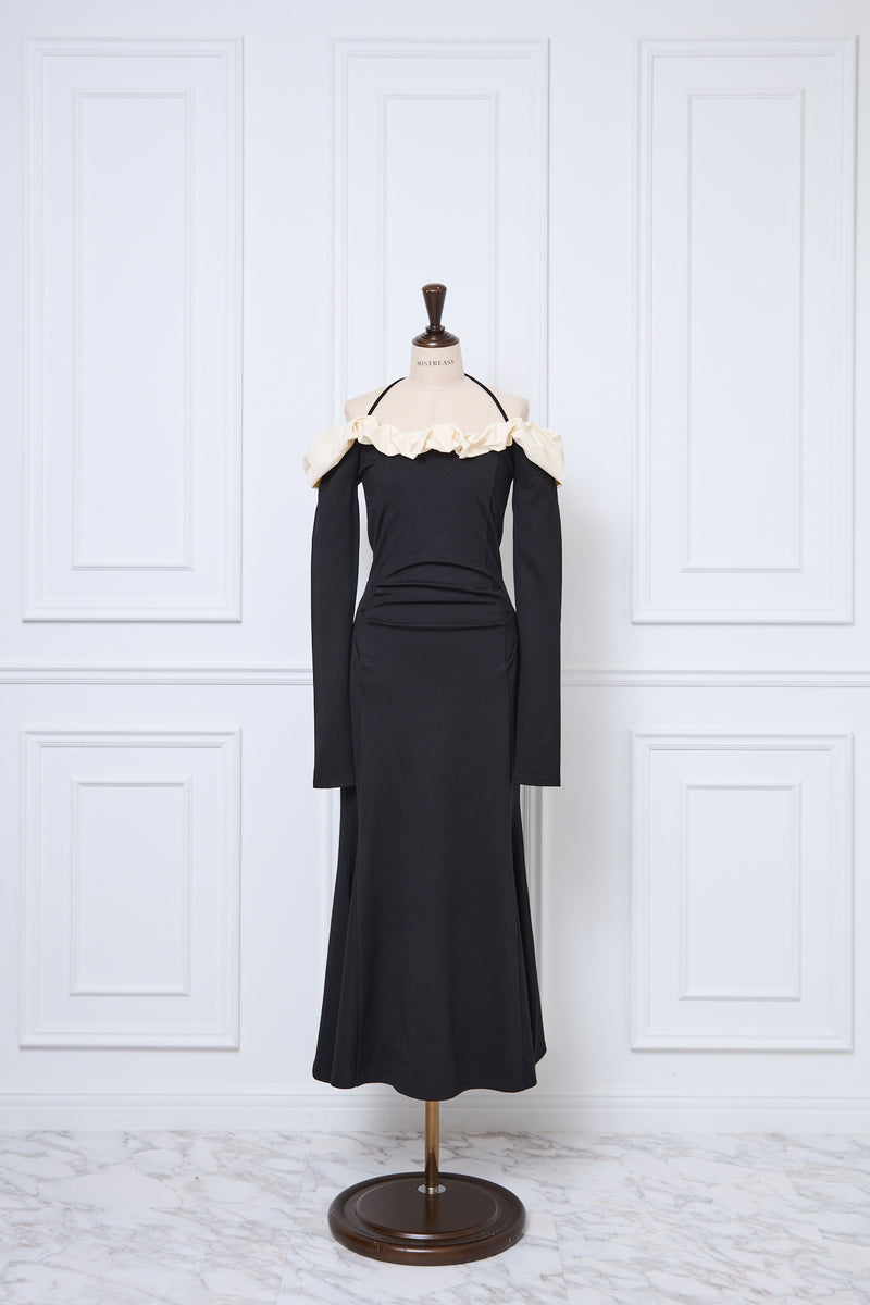 【9月下旬配送】Whipped Ruffle Semi-Mermaid Dress