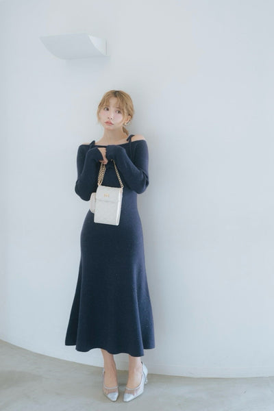 【2月上旬配送】Sparkling Knit Layered Dress