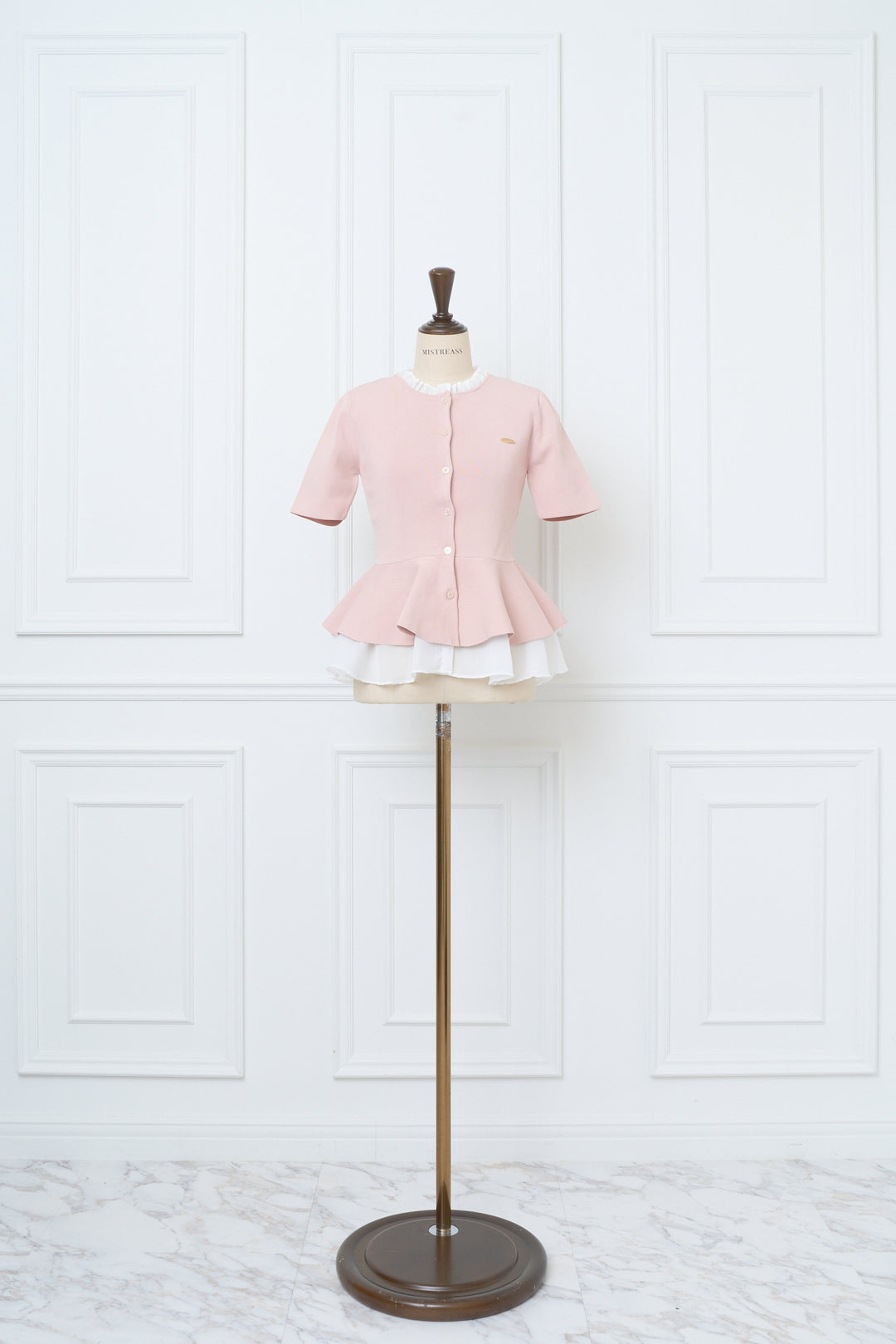 k*o様 ミストレアス　Chiffon-trim peplum knit ボーダ Chiffon-trim peplum knit - MISTREASS