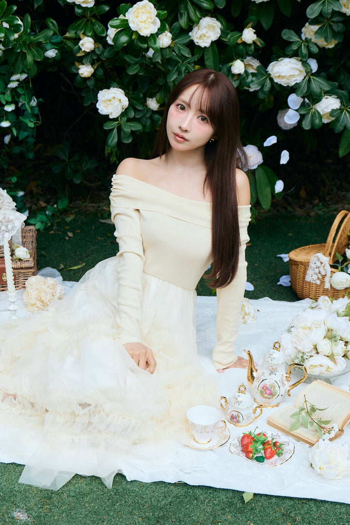 Off Shoulder Tulle Dress - MISTREASS