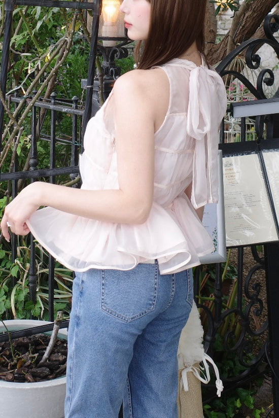 Silky Sheer Peplum Blouse - MISTREASS