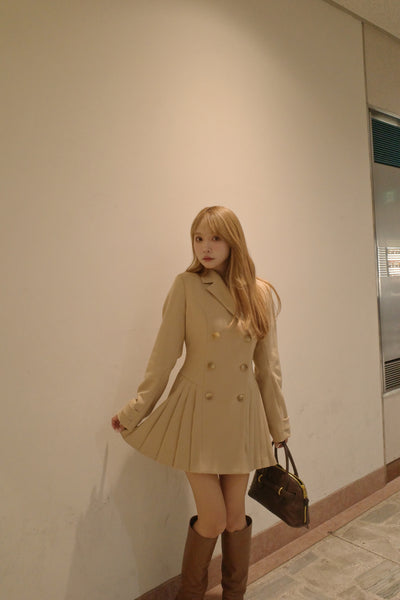 Pleated Dress Trench Coat