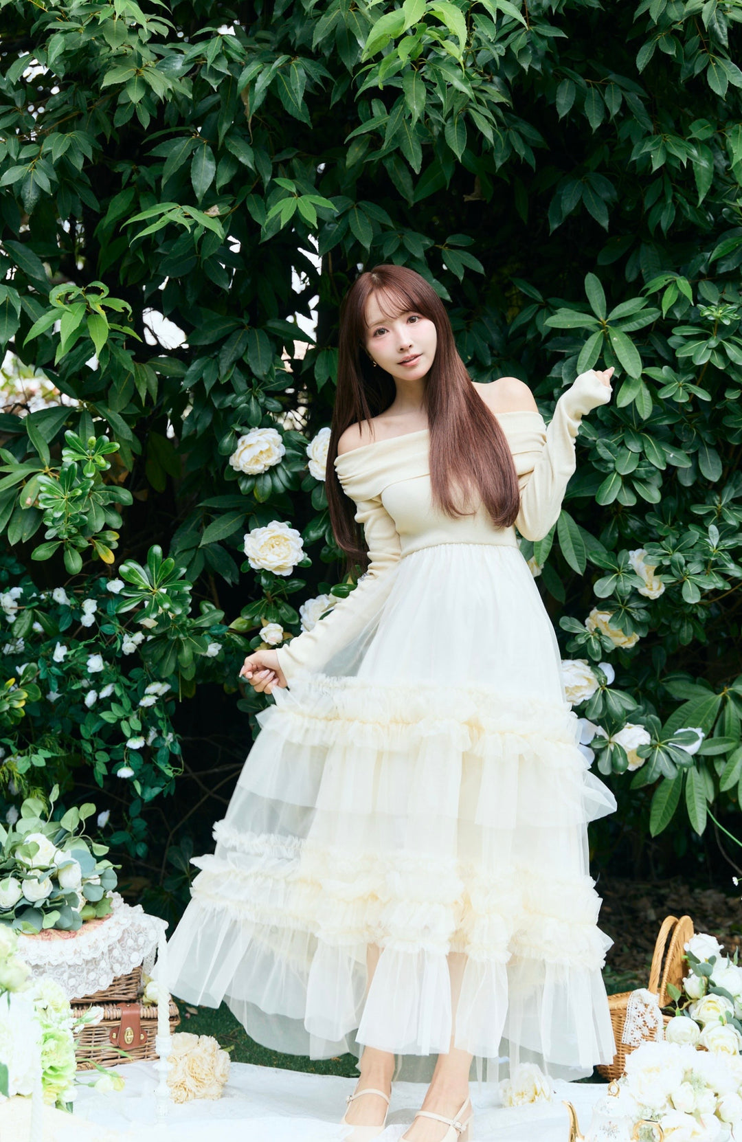 Off Shoulder Tulle Dress - MISTREASS