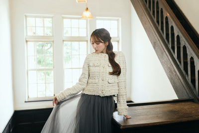 【10月下旬配送】Romantic Tweed Fringe Jacket