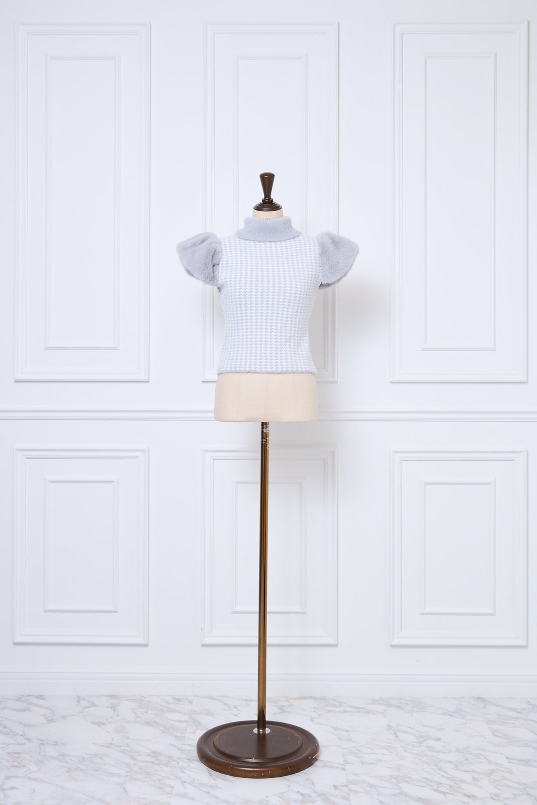 トップス Lumignon Houndstooth fur knit top Lumignon Houndstooth fur knit top ピンク - メルカリ