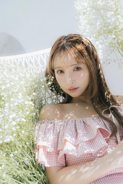 Gingham Check Frill Top & Long Skirt
