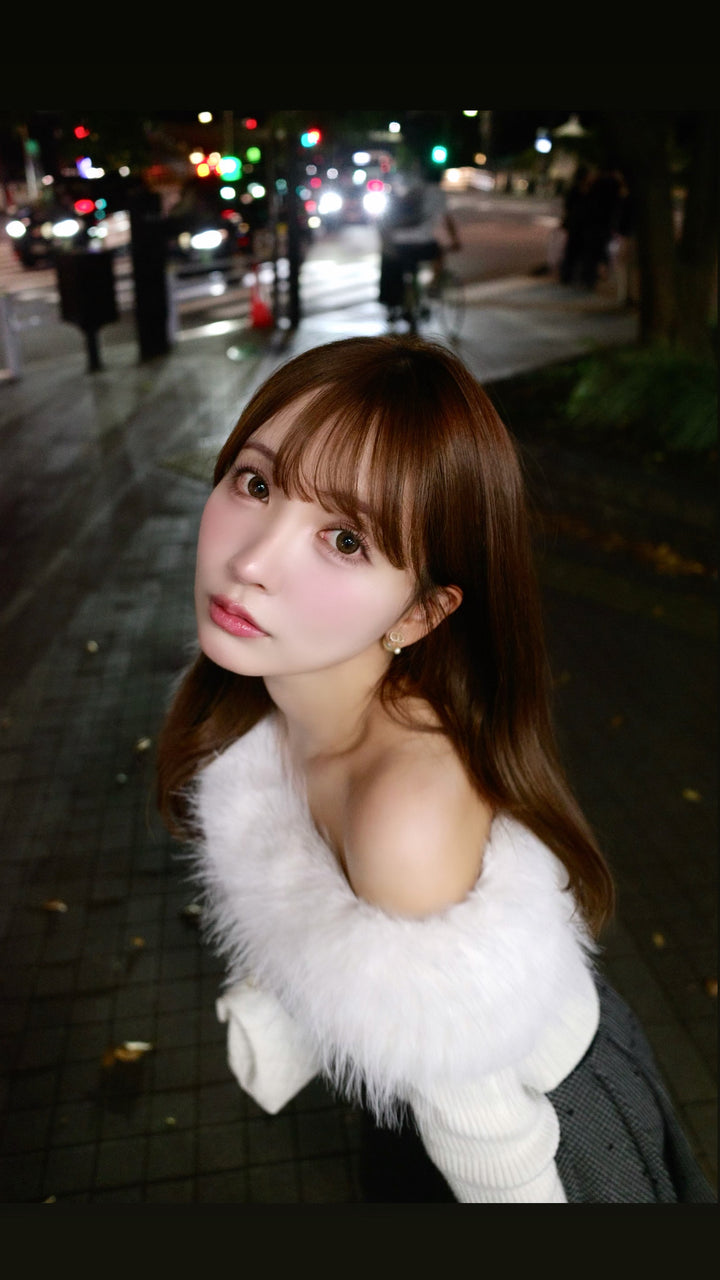 トップス Mistreass Fur Off Shoulder Knit Top Fur Off Shoulder Knit Top - MISTREASS