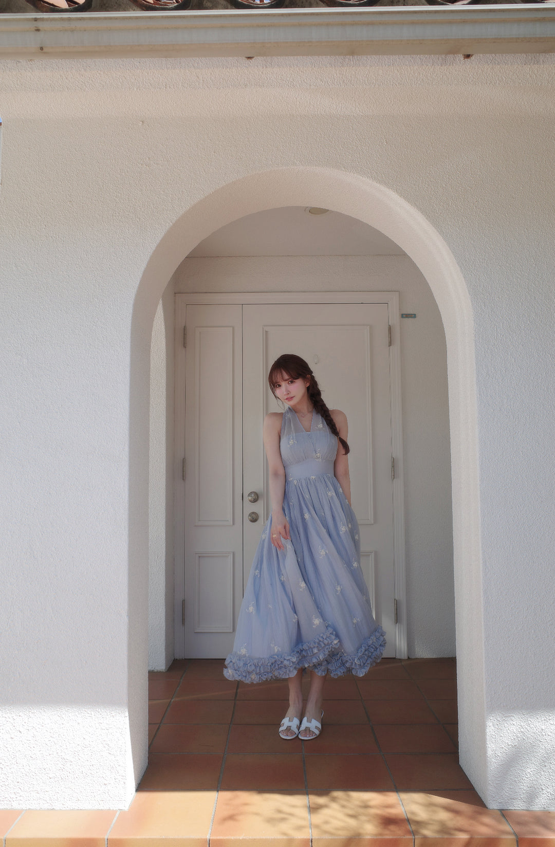 Blooming Veil Halter Dress - MISTREASS