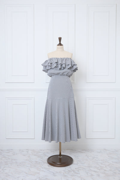 Gingham Check Frill Top & Long Skirt