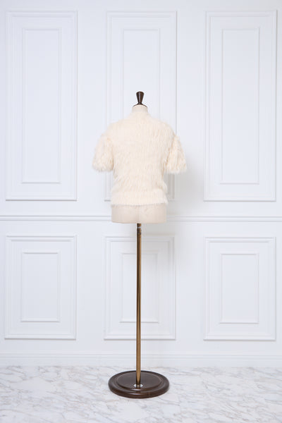 【10月上旬配送】Fluffy Ribbon Puff Knit Top