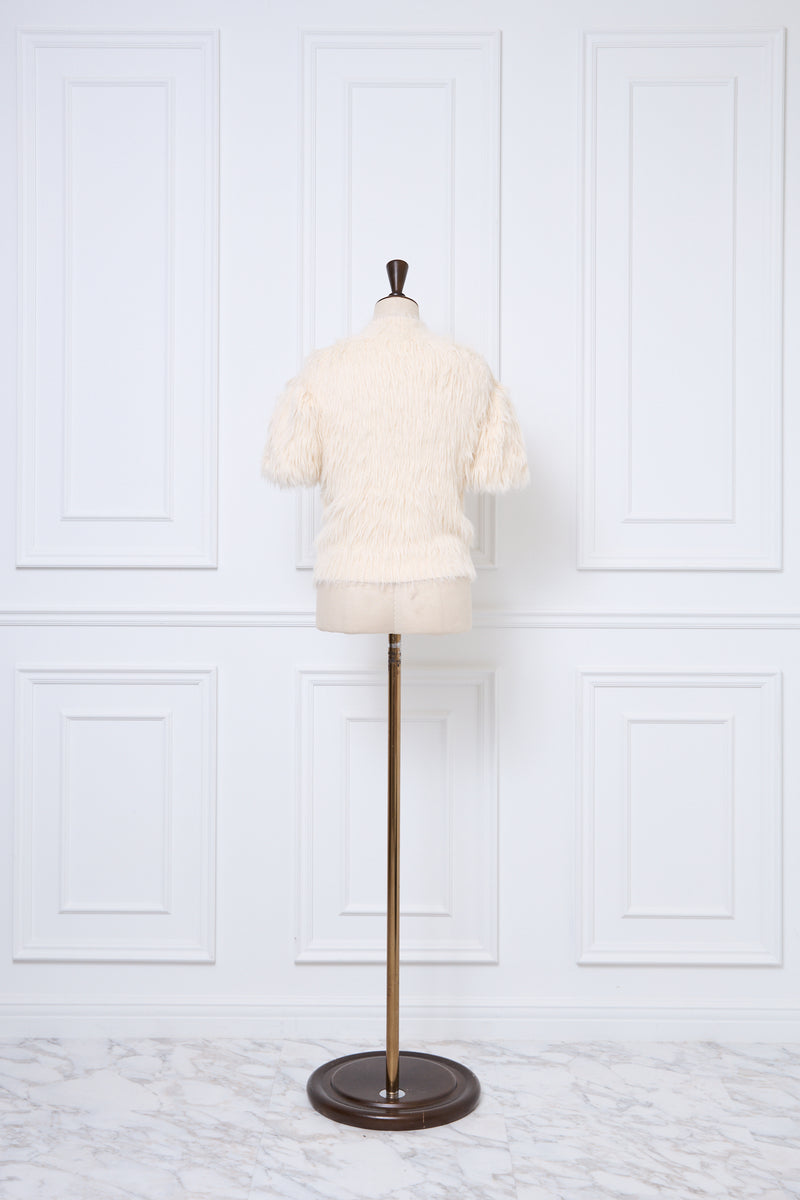 【10月上旬配送】Fluffy Ribbon Puff Knit Top