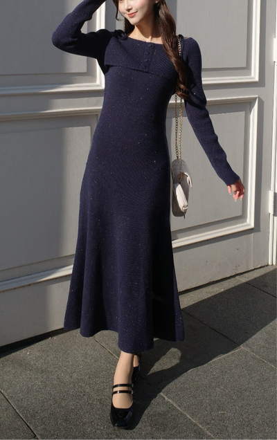 【2月上旬配送】Sparkling Knit Layered Dress