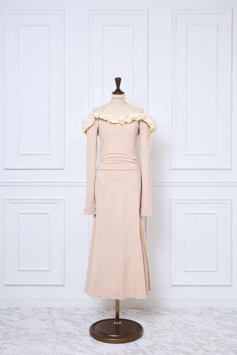 【9月下旬配送】Whipped Ruffle Semi-Mermaid Dress