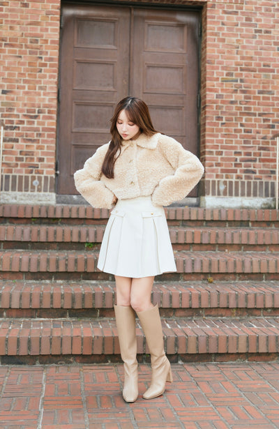 Fluffy Boa Crop Jacket
