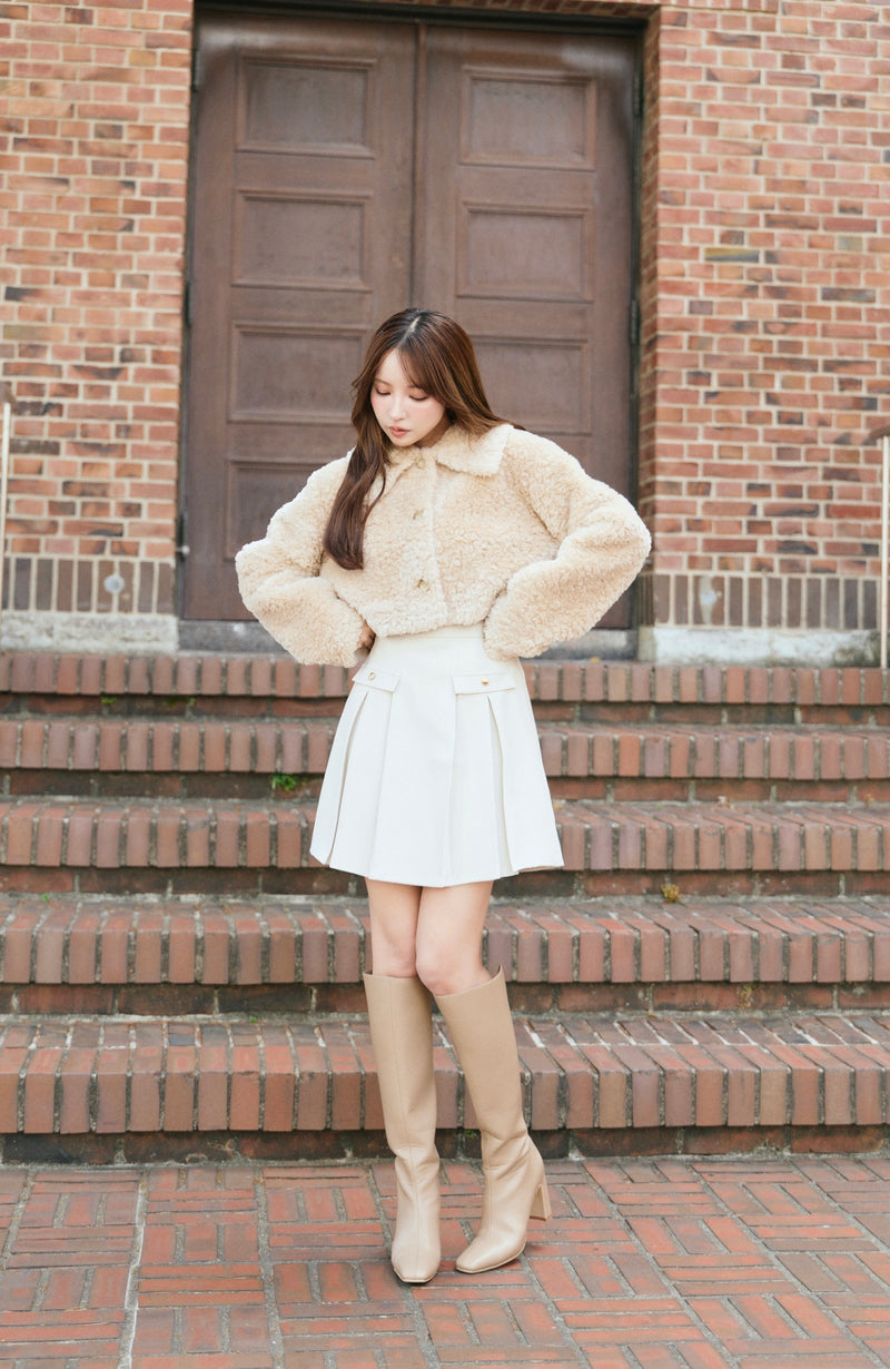 Fluffy Boa Crop Jacket
