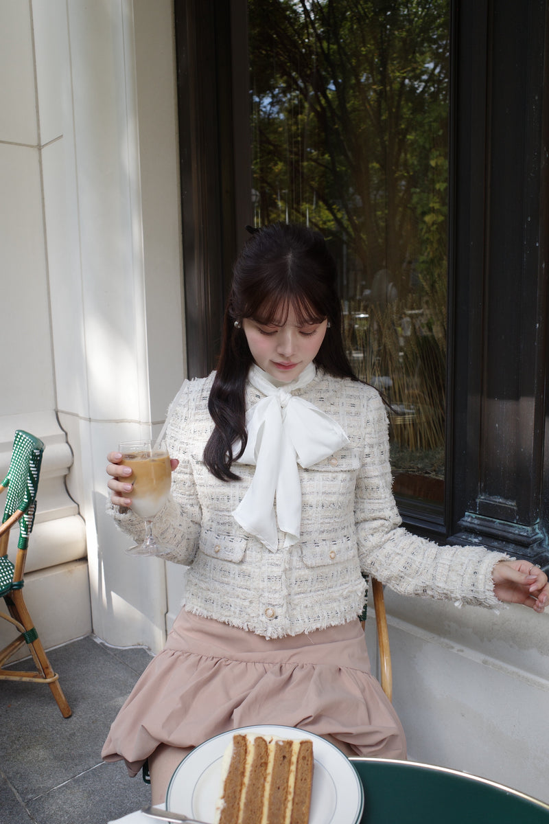 【10月下旬配送】Romantic Tweed Fringe Jacket