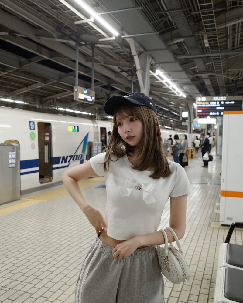 【再入荷/7月上旬配送】Front Ribbon Compact T-Shirt