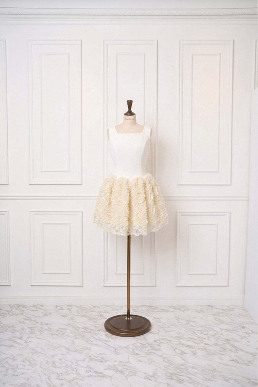 Floral Tulle Docking Mini Dress - MISTREASS