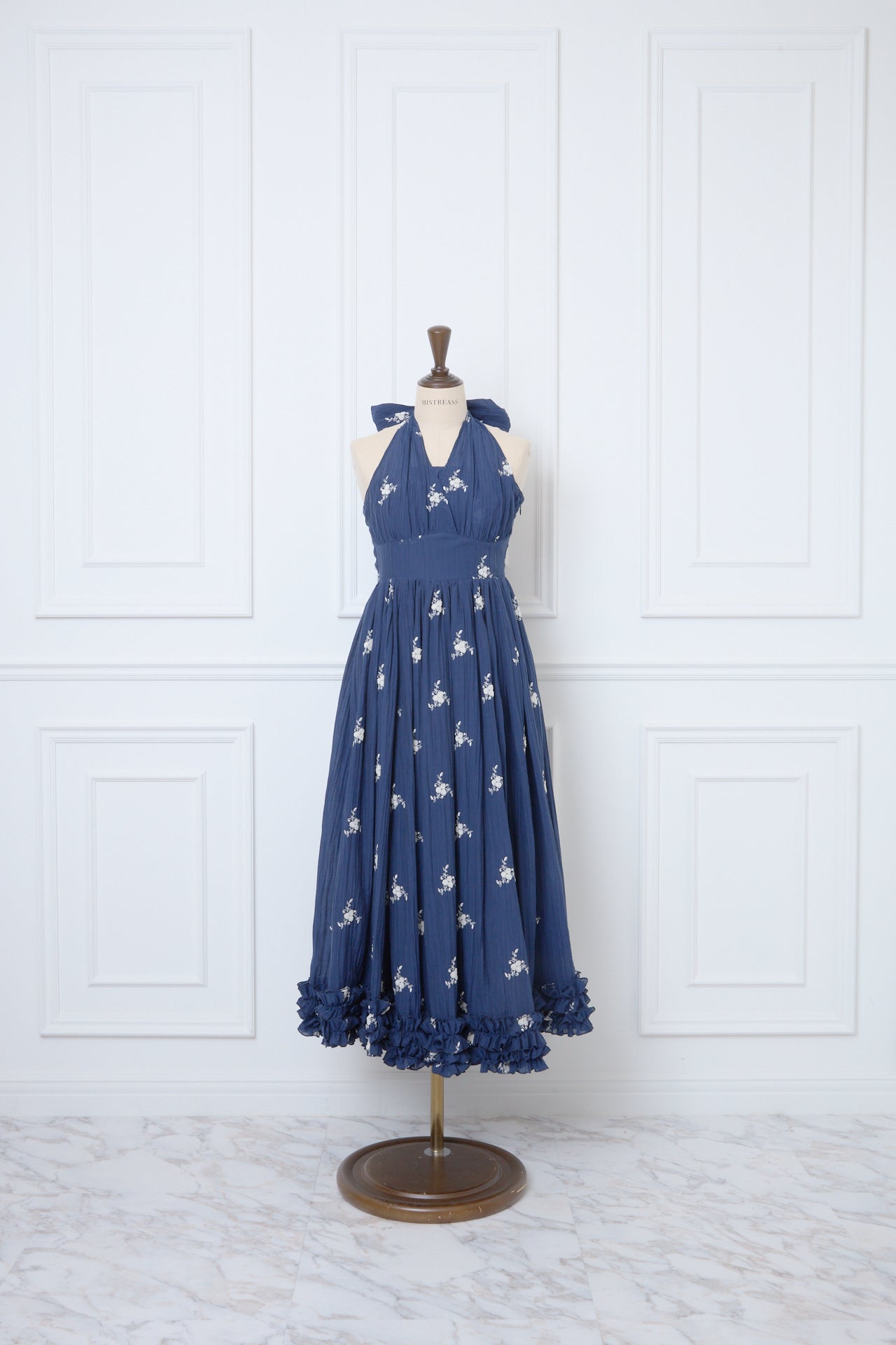 カタログギフトも！ Flower Embroidery MISTREASS - Dress Halterneck ワンピース