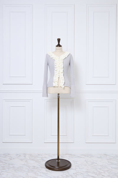【10月上旬配送】Romantic Ruffle Knit Cardigan
