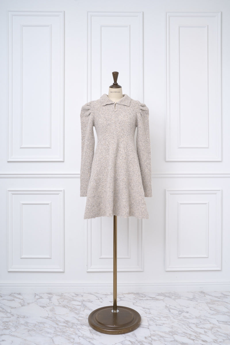 【12月中旬配送】Puff Sleeve Knit Dress
