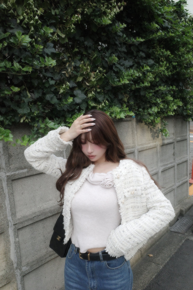 【10月下旬配送】Romantic Tweed Fringe Jacket