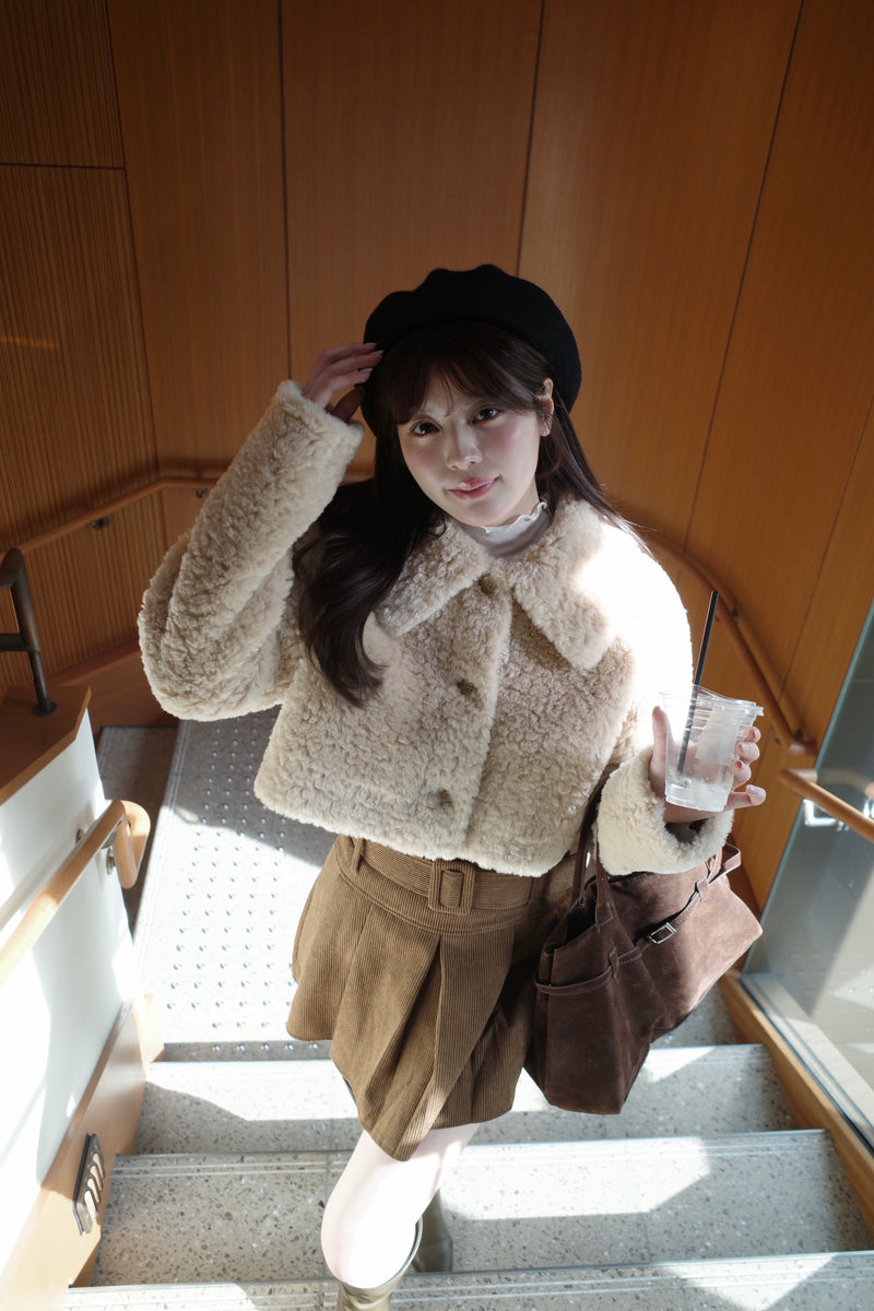 Fluffy Boa Crop Jacket