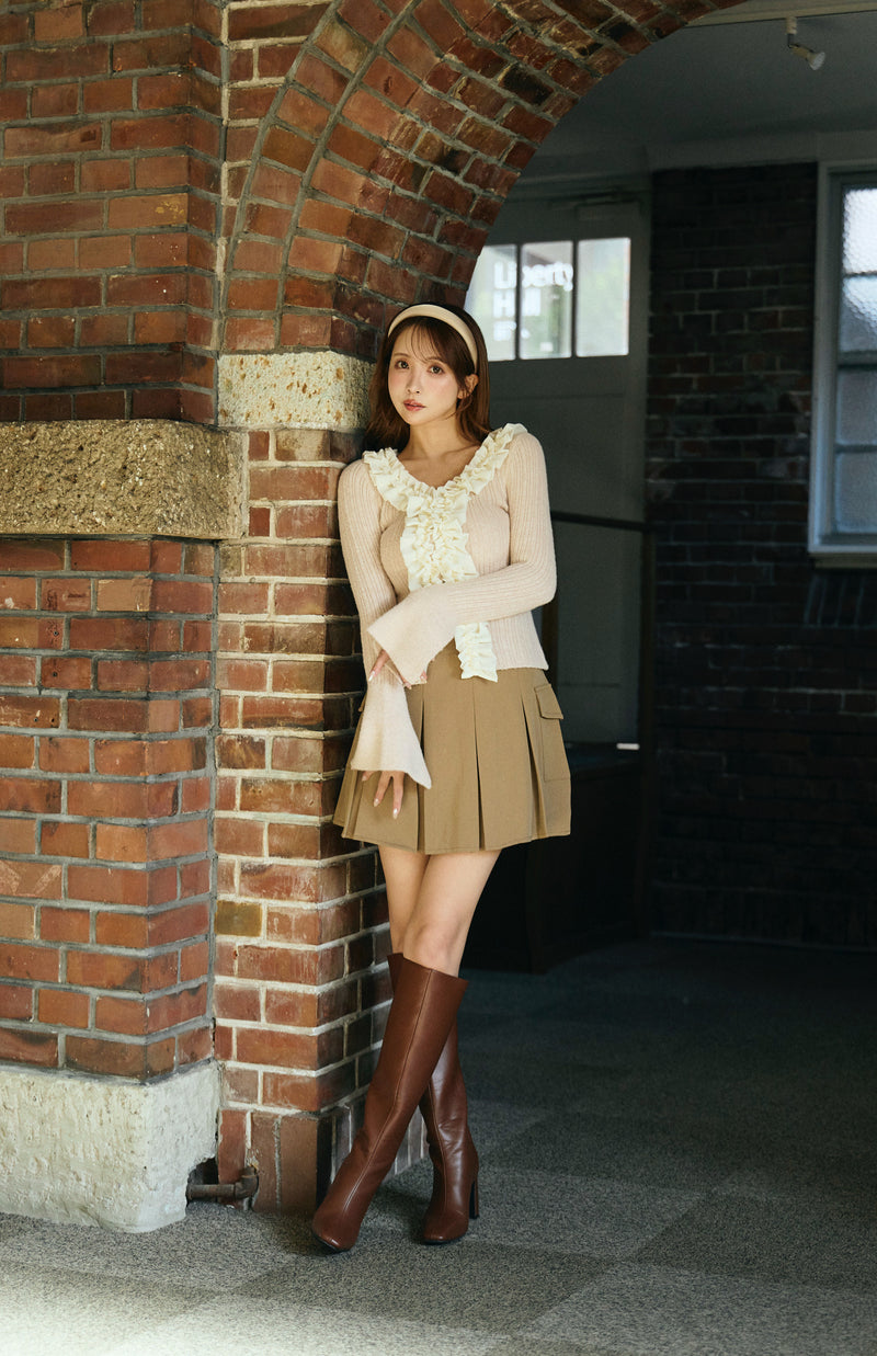 【10月上旬配送】Romantic Ruffle Knit Cardigan