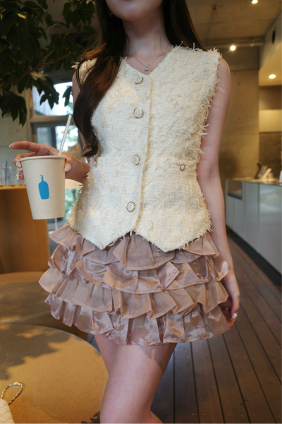 Volume Frilly Tiered Mini Skirt