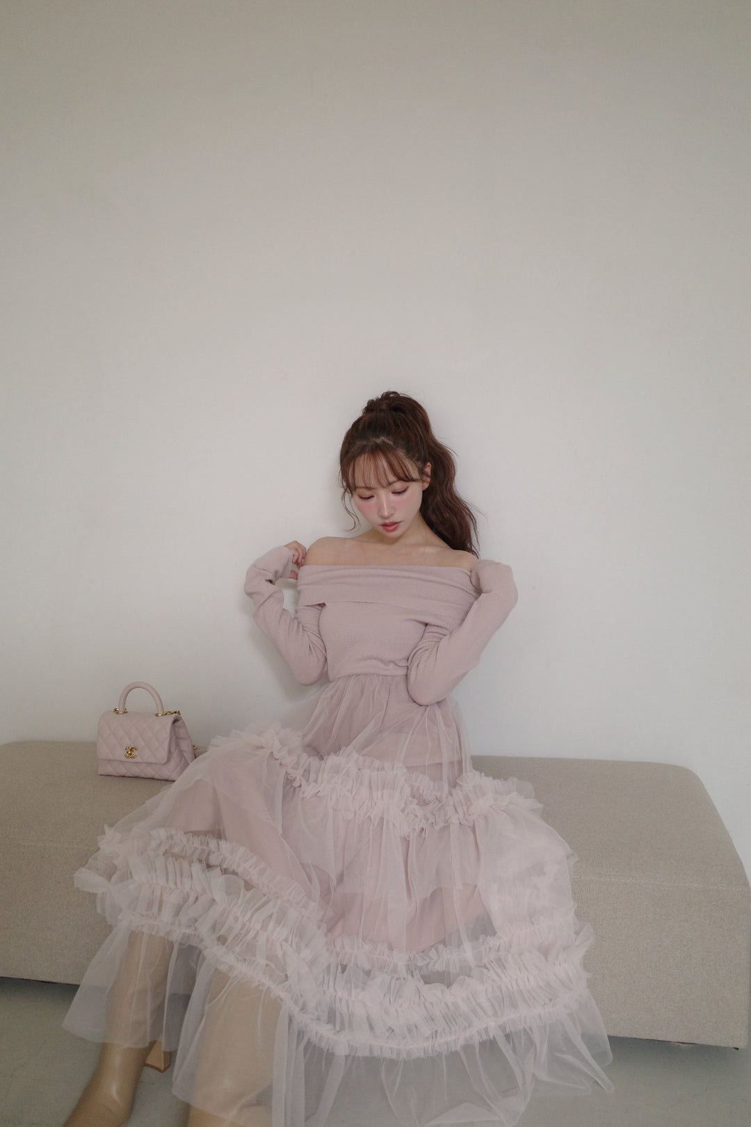Off Shoulder Tulle Dress - MISTREASS