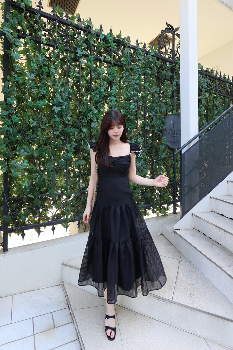 Sheer Gingham Tiered Dress - MISTREASS