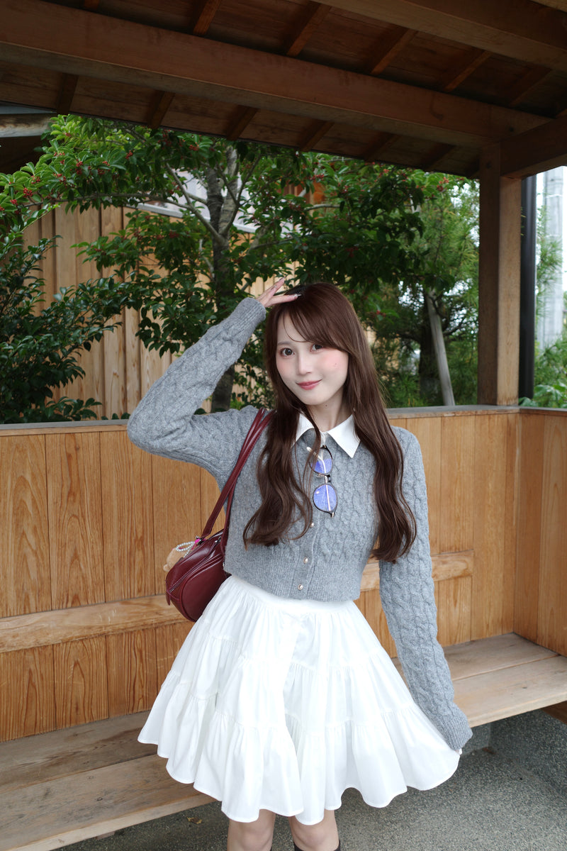 【12月上旬配送】Layered Cable Knit Dress Set