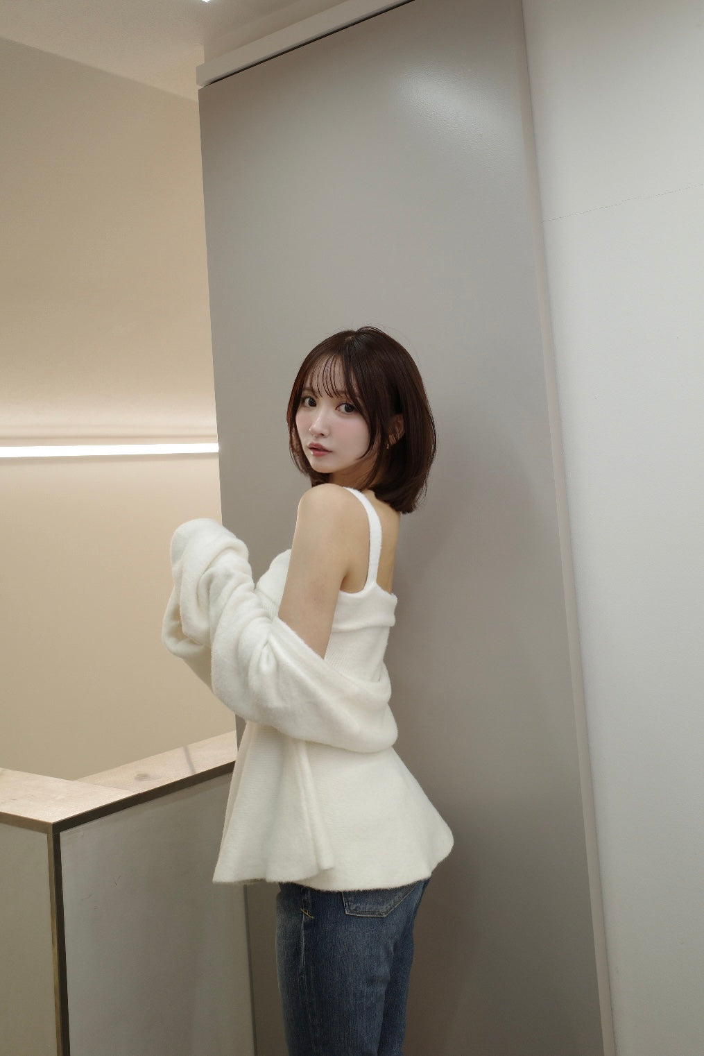 Fuzzy Knit Peplum Cami & Bolero Set - MISTREASS