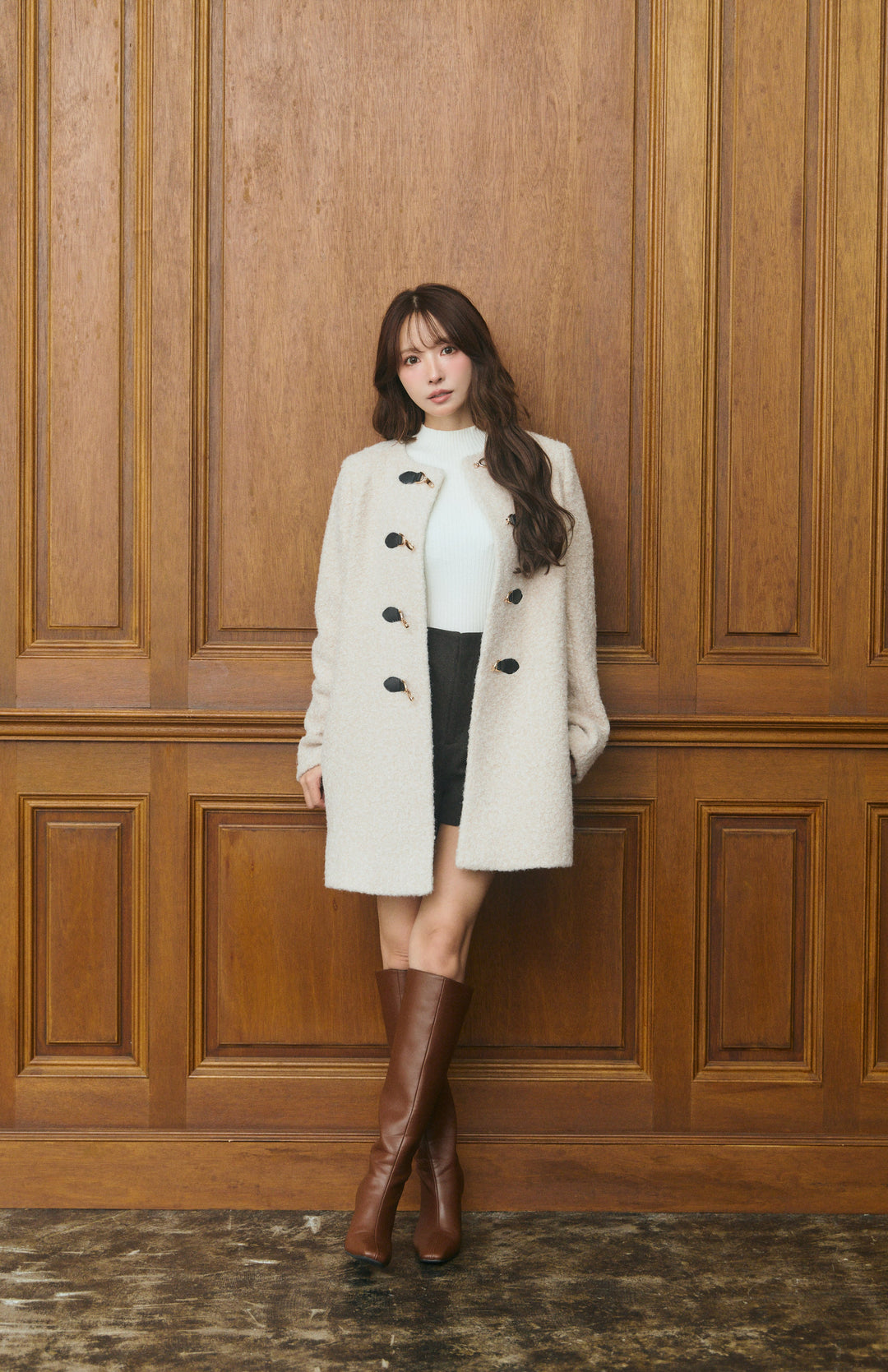Elegant Bit Bouclé Coat - MISTREASS