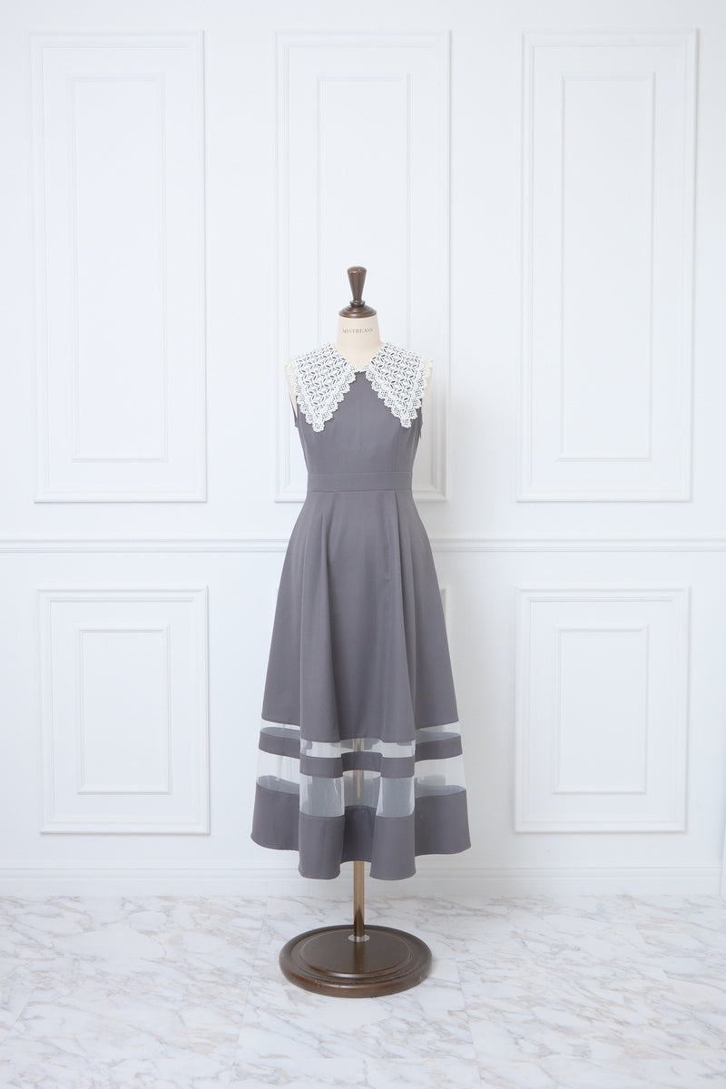 Lace Collar Sleeveless Dress