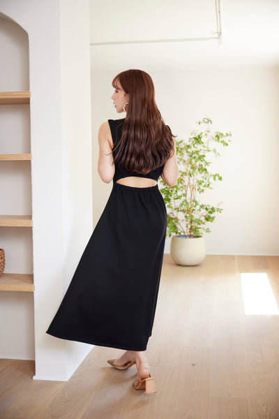 Key Neck Sleeveless Sweatshirt Dress