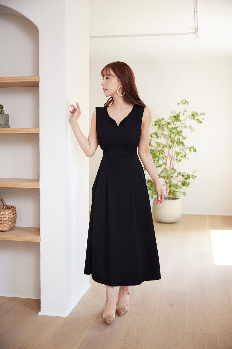 Key Neck Sleeveless Sweatshirt Dress