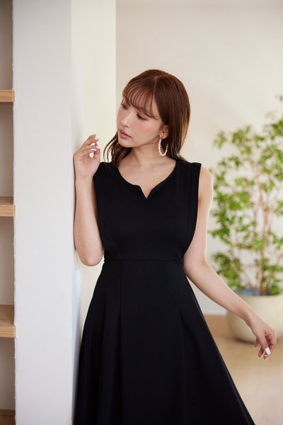 Key Neck Sleeveless Sweatshirt Dress