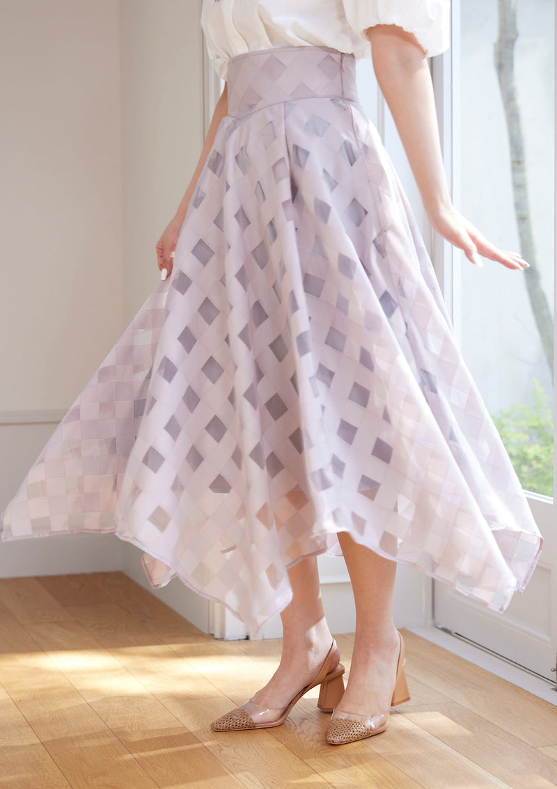 Sheer Plaid High-West Skirt