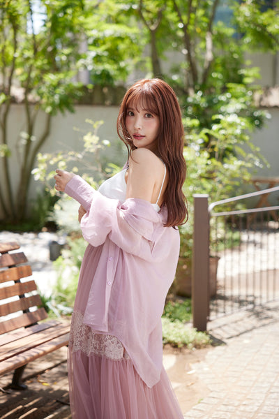 Sheer Shirt & Cup In Camisole
