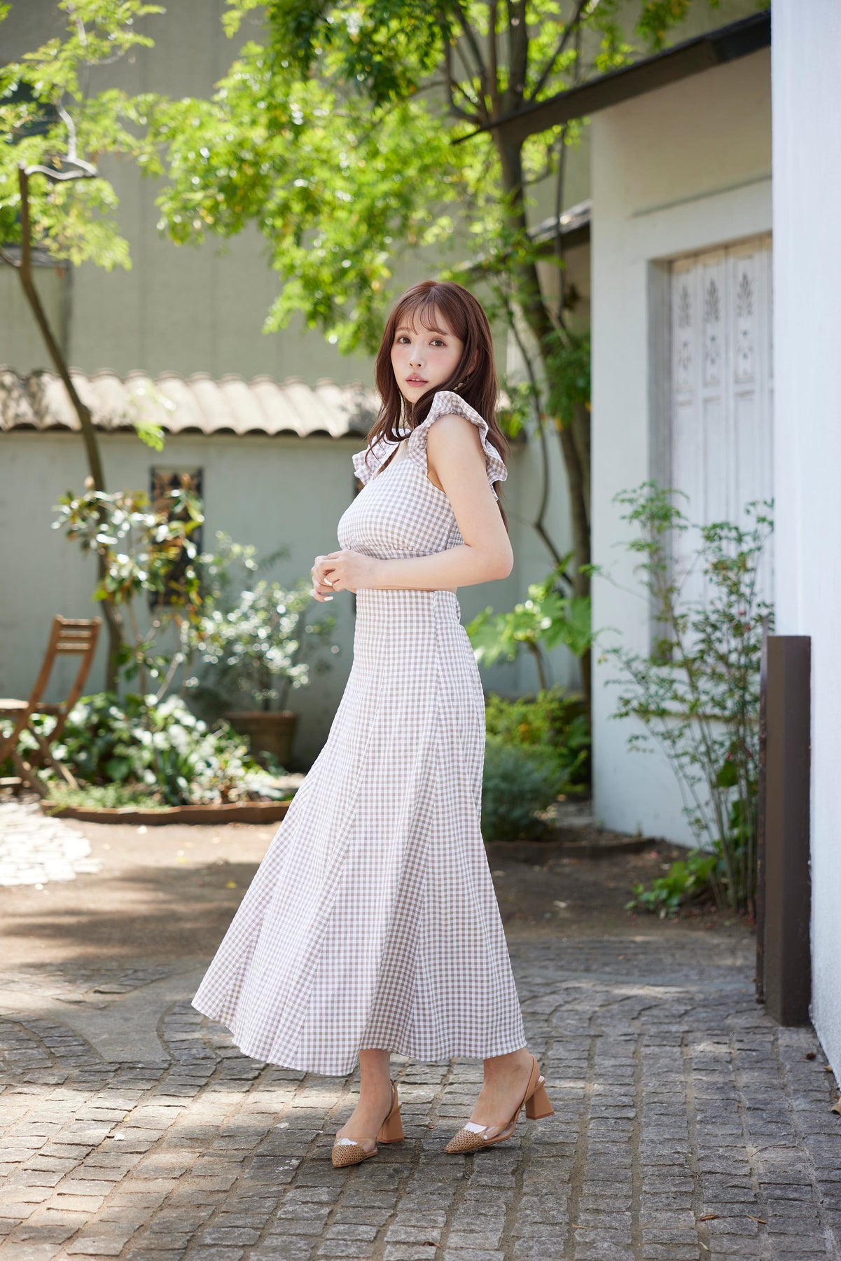 Checkered Top & Skirt Set