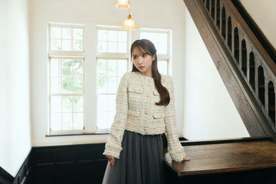 【10月下旬配送】Romantic Tweed Fringe Jacket