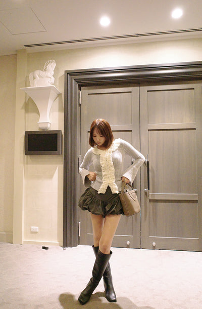 【10月上旬配送】Romantic Ruffle Knit Cardigan