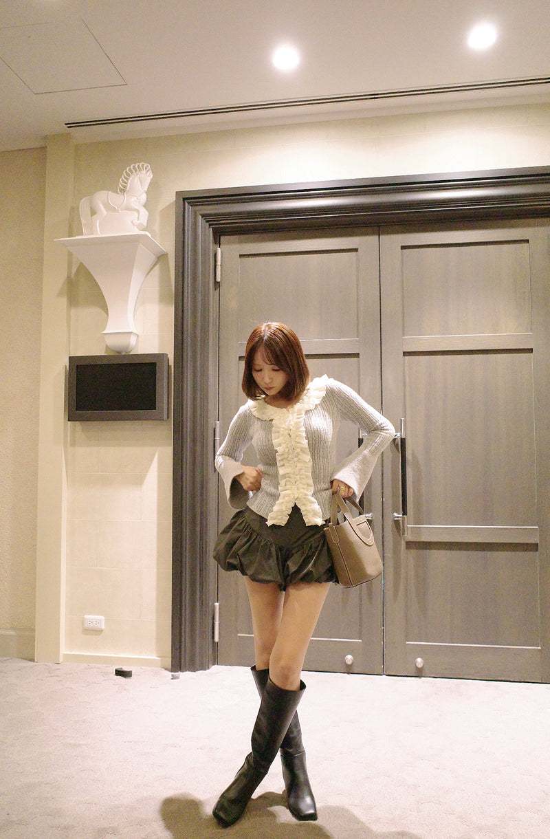 【10月上旬配送】Romantic Ruffle Knit Cardigan