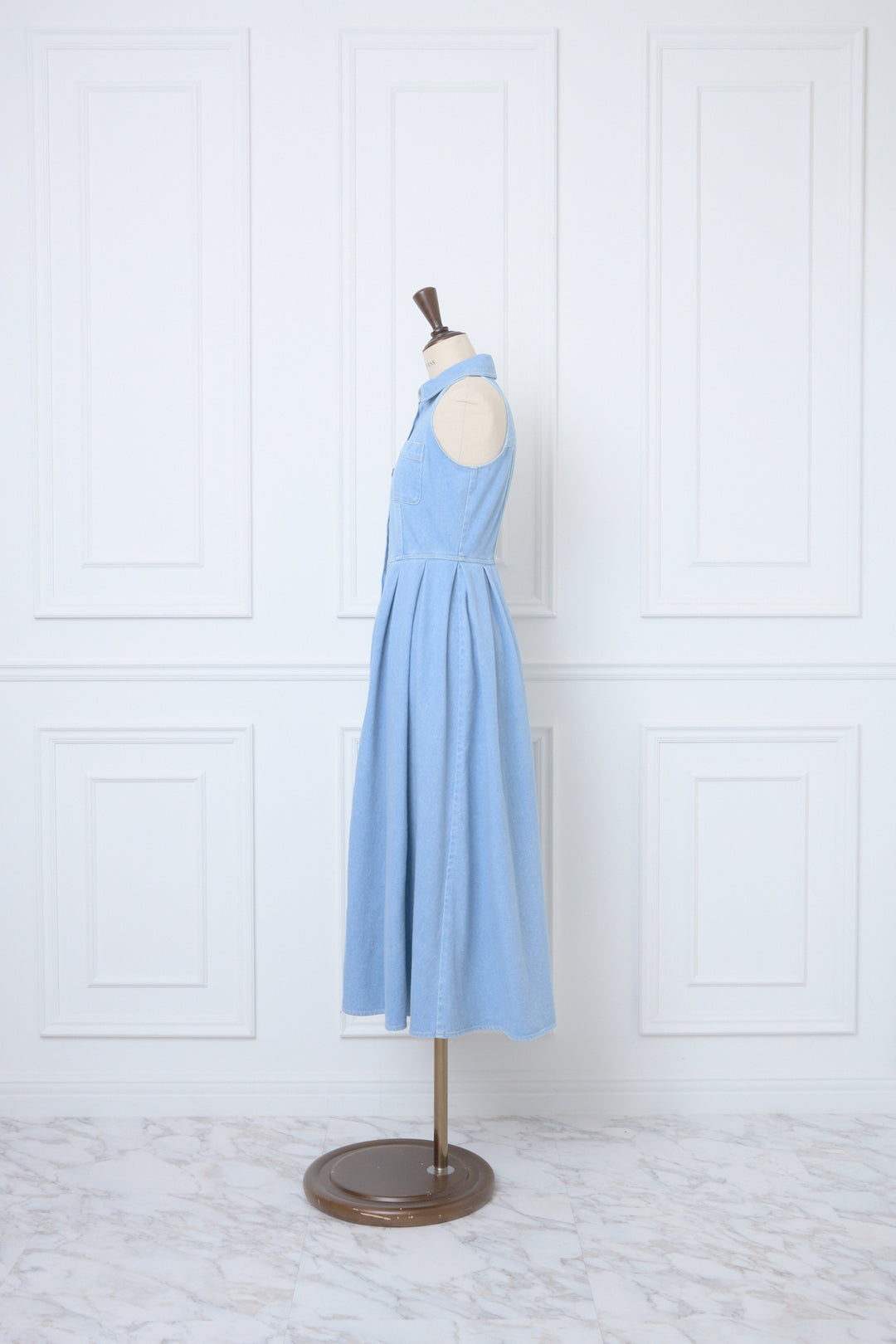 ミストレアス Denim Amerian Sleeve Long Dress Denim Amerian Sleeve Long Dress - MISTREASS